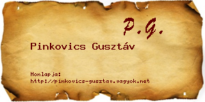 Pinkovics Gusztáv névjegykártya