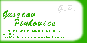gusztav pinkovics business card